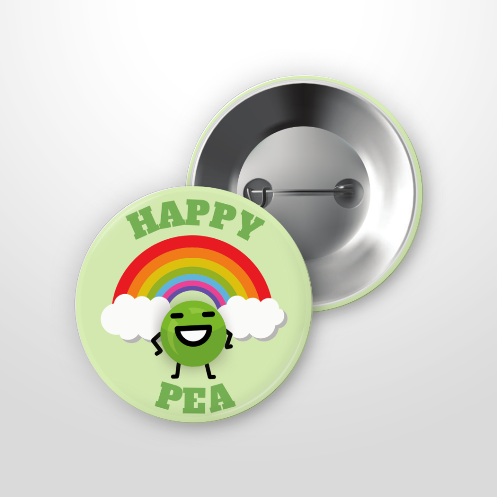 Happy Pea Button Badge