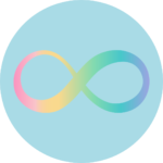 The Rainbow Infinity Sign, symbolizing diversity and inclusion, was first introduced in the 1990s by Judy Singer, an autistic sociologist and parent of an autistic child. This emblem is closely linked with the 'neurodiversity' movement. It can also be found on Rachel M Power's website, where she, who has undiagnosed ADHD, creates content to support individuals facing challenges with traditional black and white text formats.