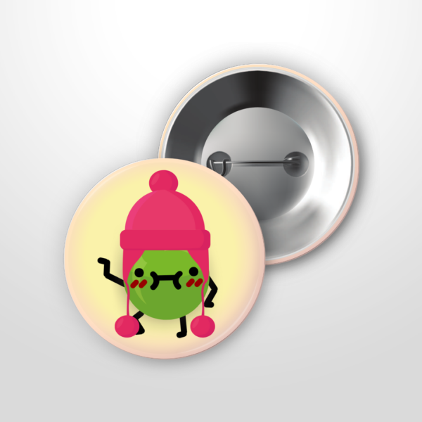 The Happy Pea 'Cool Hat' Button Badge