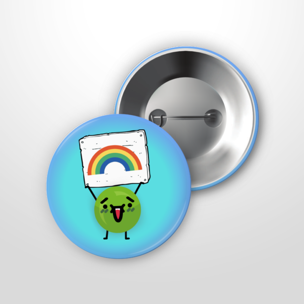 The Happy Pea 'Rainbow' Button Badge