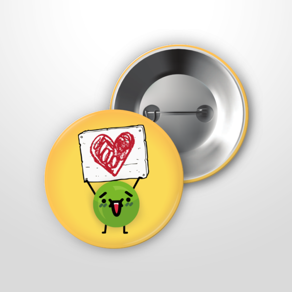 The Happy Pea 'Heart' Button Badge