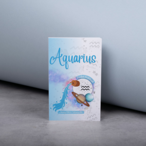 Aquarius zodiac pocket notebook featuring the Water Bearer symbol and astrology-inspired artwork.