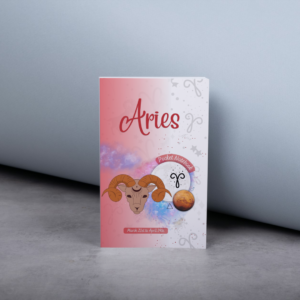 Aries zodiac pocket notebook featuring the Ram symbol and astrology-inspired artwork.