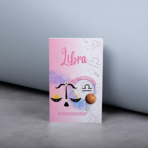 Libra zodiac pocket notebook featuring the Scales symbol and astrology-inspired artwork.