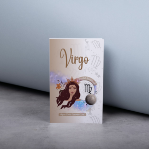 Virgo zodiac pocket notebook featuring the Maiden symbol and astrology-inspired artwork.