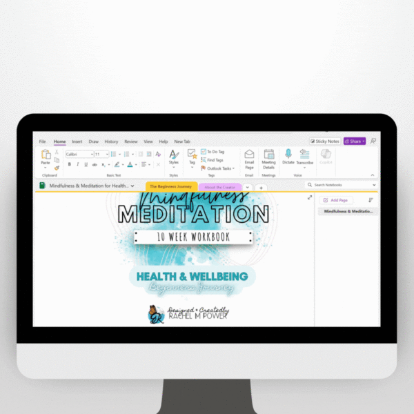 OneNote Mindfulness and Meditation Workbook