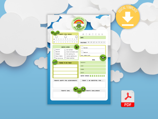 Happy Pea Planner & Reflection Digital Print