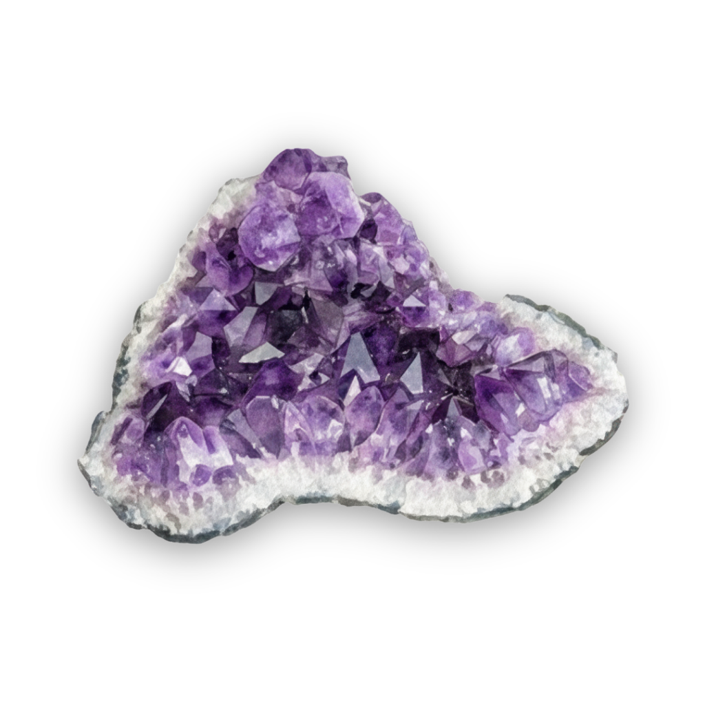 Natural Amethyst crystal associated with intuition, spiritual awareness, inner peace and the Third Eye Chakra.