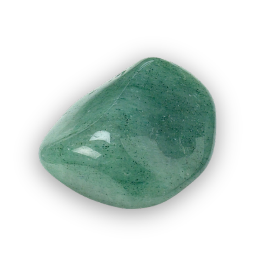 Smooth Green Aventurine crystal associated with the Heart Chakra, optimism, growth and emotional wellbeing.