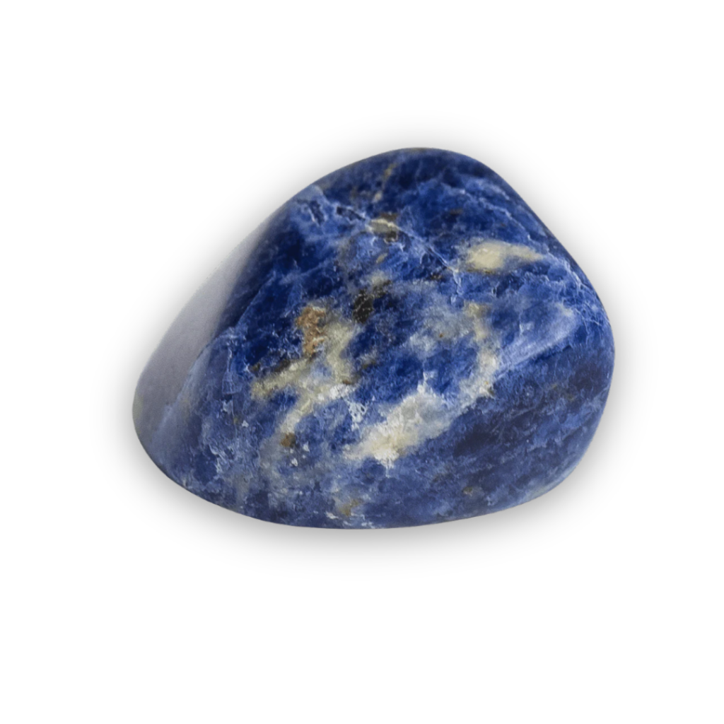Blue Sodalite crystal associated with intuition, clear thinking, insight and the Third Eye Chakra.