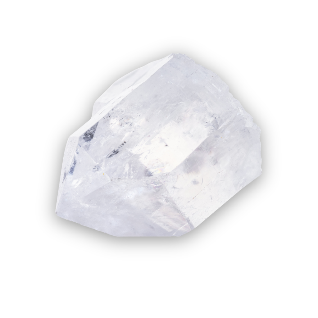 Natural Clear Quartz crystal associated with clarity, energy amplification, spiritual growth and the Crown Chakra.