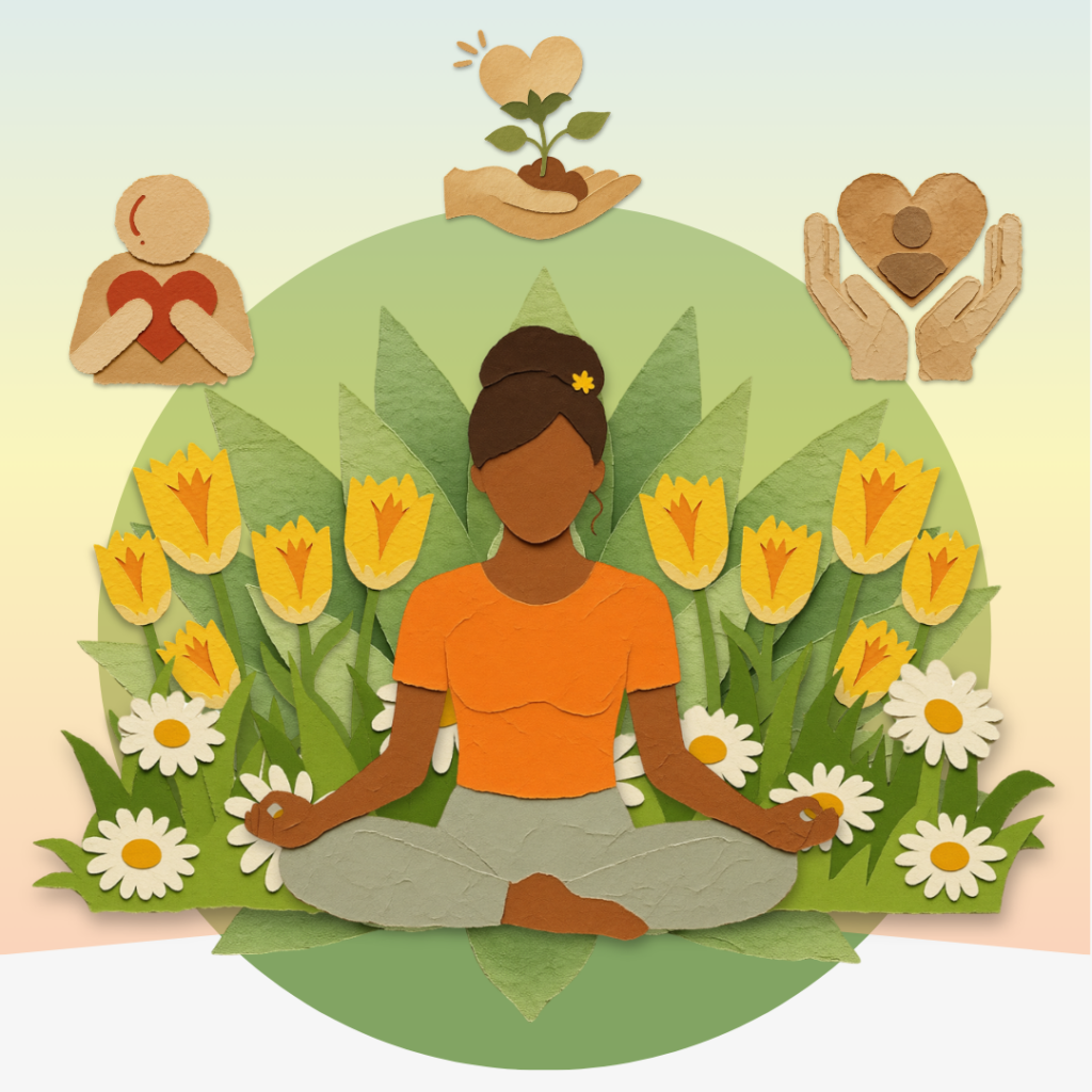 Hands holding a heart representing loving-kindness meditation and self-compassion