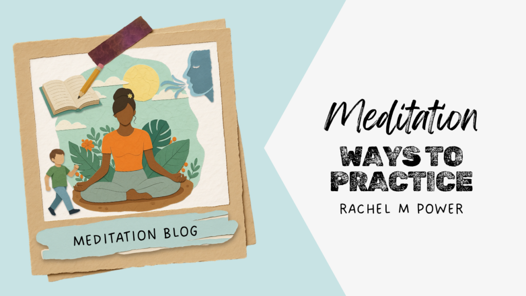 Illustrated meditation guide showing practical ways to include mindfulness and meditation in everyday life.