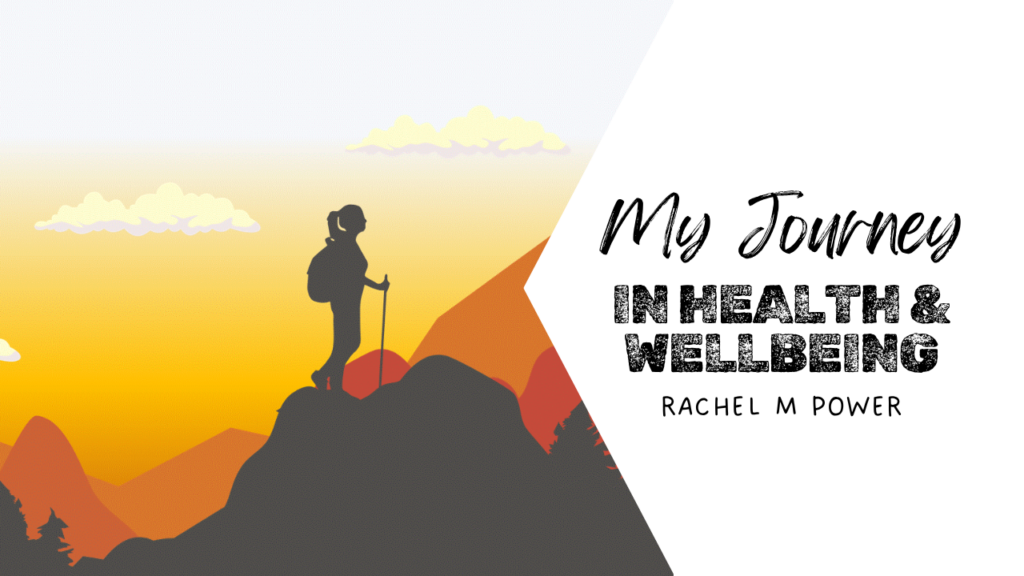 Illustrated mountain landscape featuring a hiker standing on a summit at sunrise, representing personal growth, resilience, wellbeing, self-discovery, and life transformation.