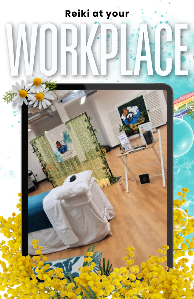 Professional Reiki treatments delivered directly in the workplace to improve employee wellbeing and reduce stress.